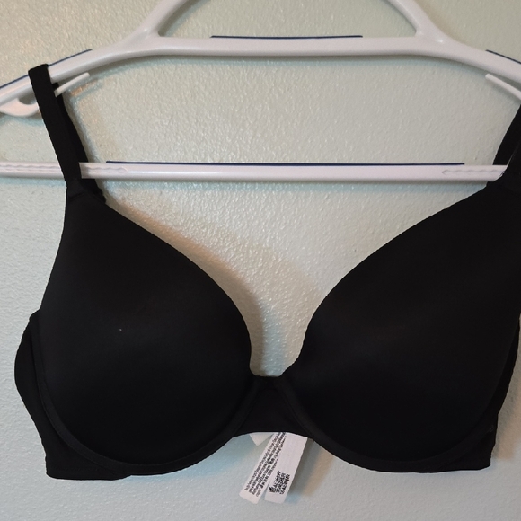Victoria's Secret Pink Black Wear Everywhere Push Up Bra Size 36D - Picture 1 of 8